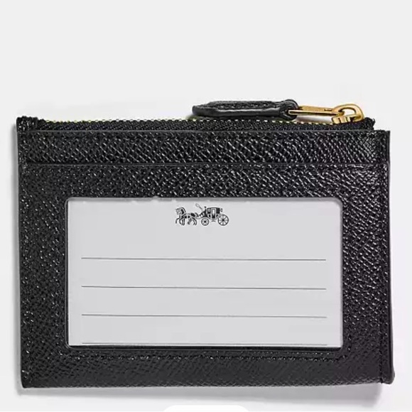 Coach Black Leather Mini Skinny Card Holder NWT - Picture 2 of 4